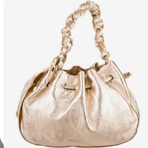 Authentic Kate Spade New York Gold Metallic Mini Drawstring Bag